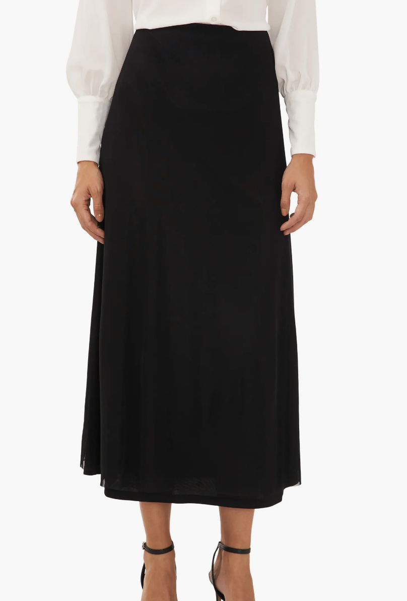 Halogen pull-on mesh maxi skirt