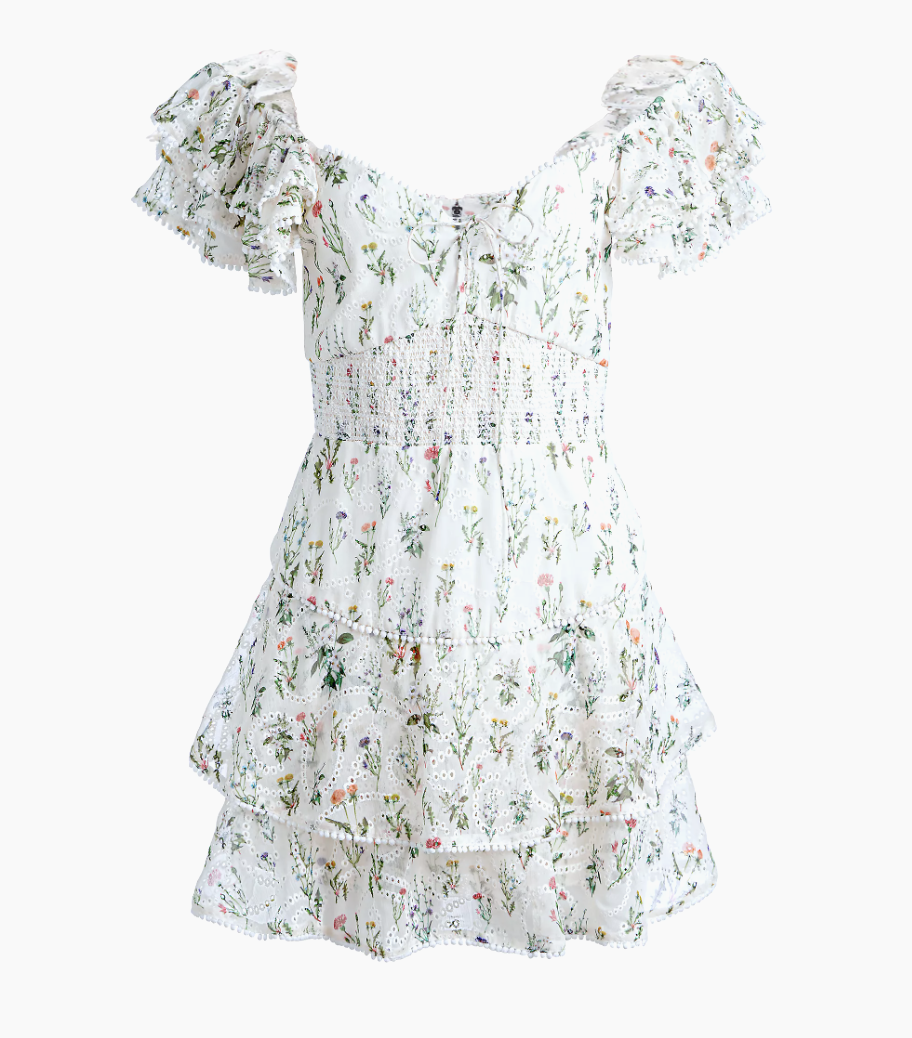 Alice + Olivia Hartford floral eyelet romper