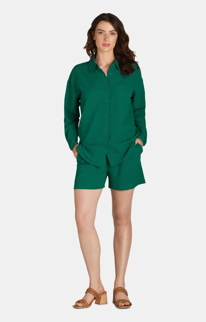 Nine.Eight women's long-sleeved shirt and pull-on shorts set