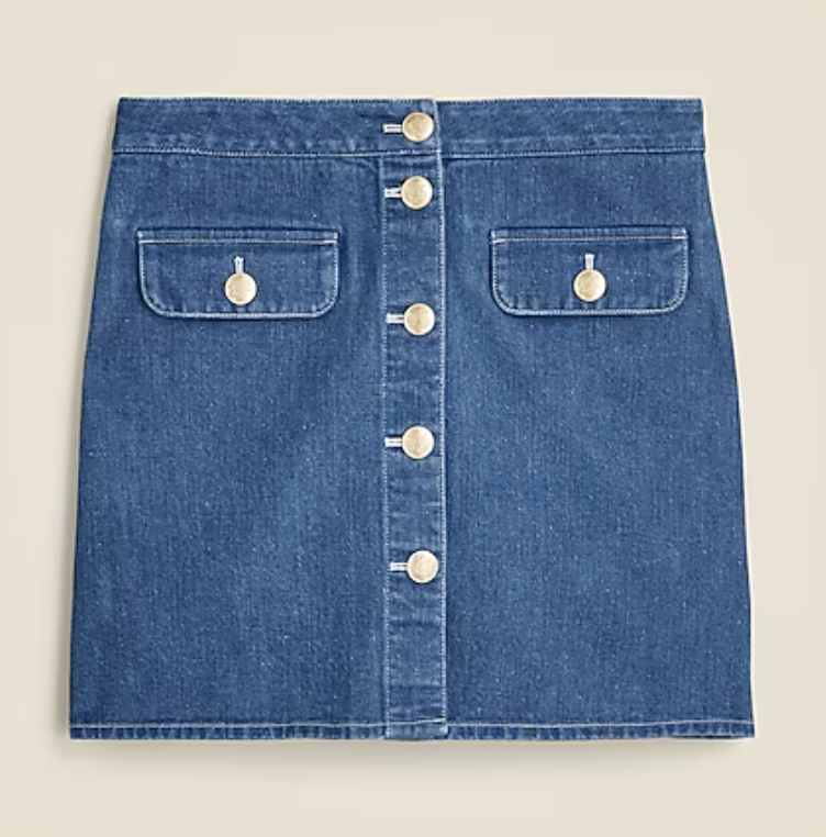 J.Crew front-link denim mini skirt