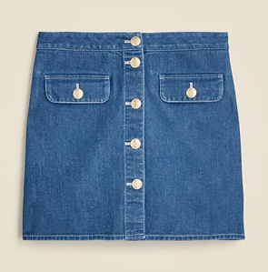 J.Crew Button-front denim mini skirt