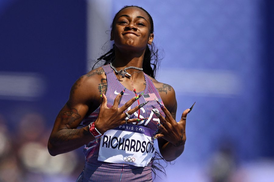 Sha'Carri Richardson Receives Bouquet of Roses Before Olympics Debut