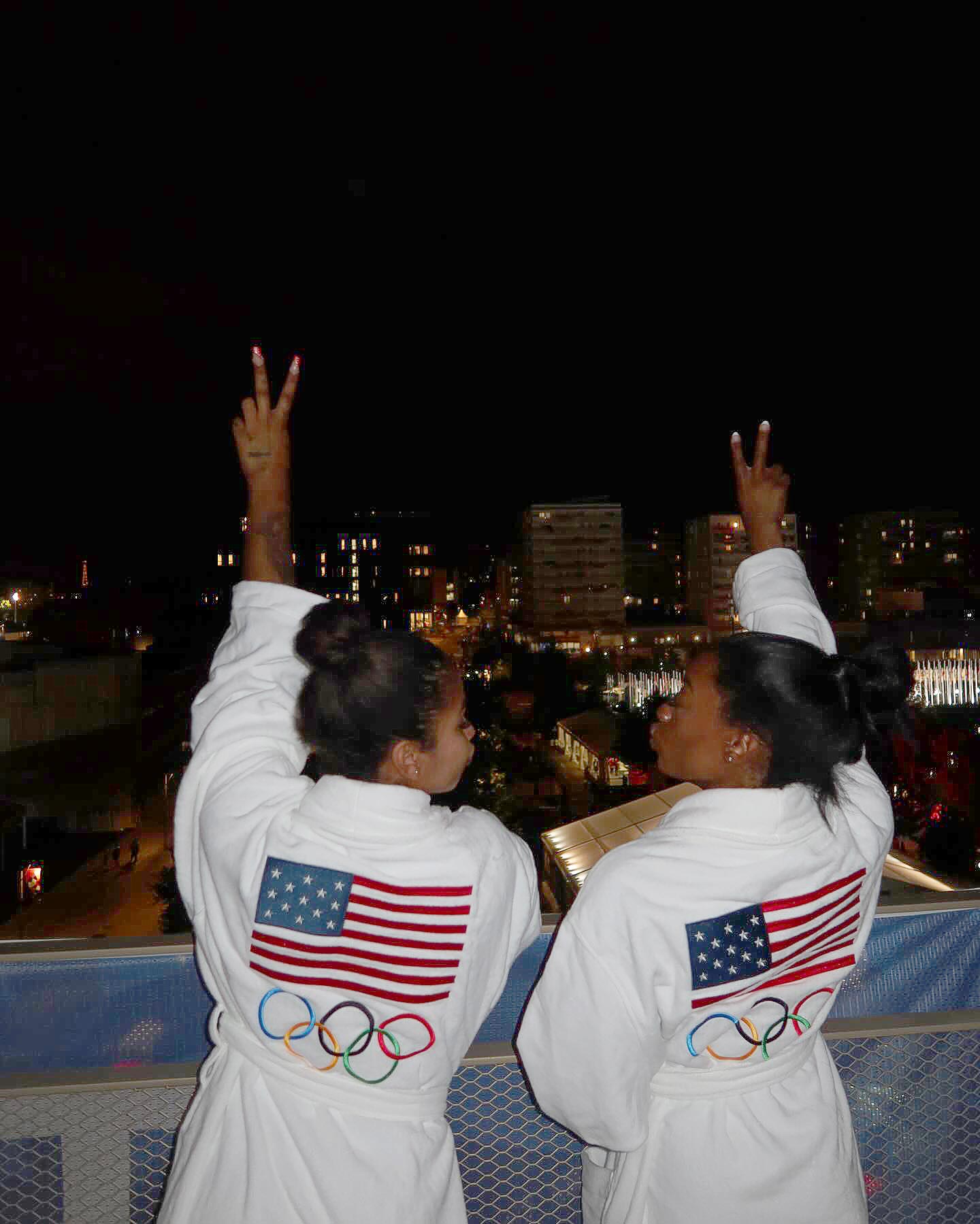 Simone Biles and Jordan Chiles Show Off Their Skims Olympic Bathrobes