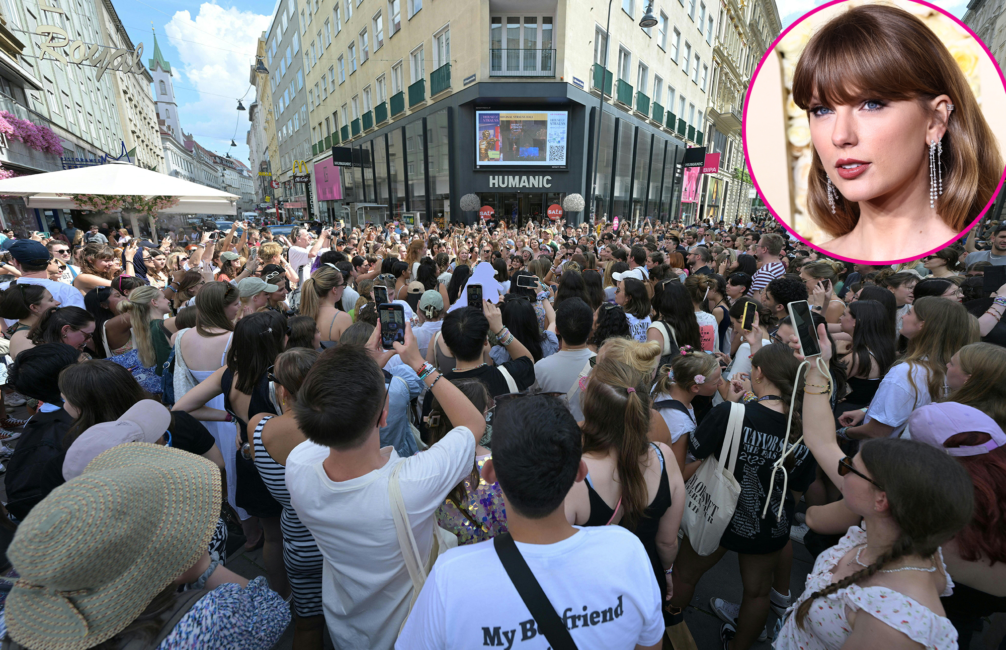 Taylor-Swift-Fans überschwemmen die Cornelia-Straße in Wien nach abgesagten Konzerten