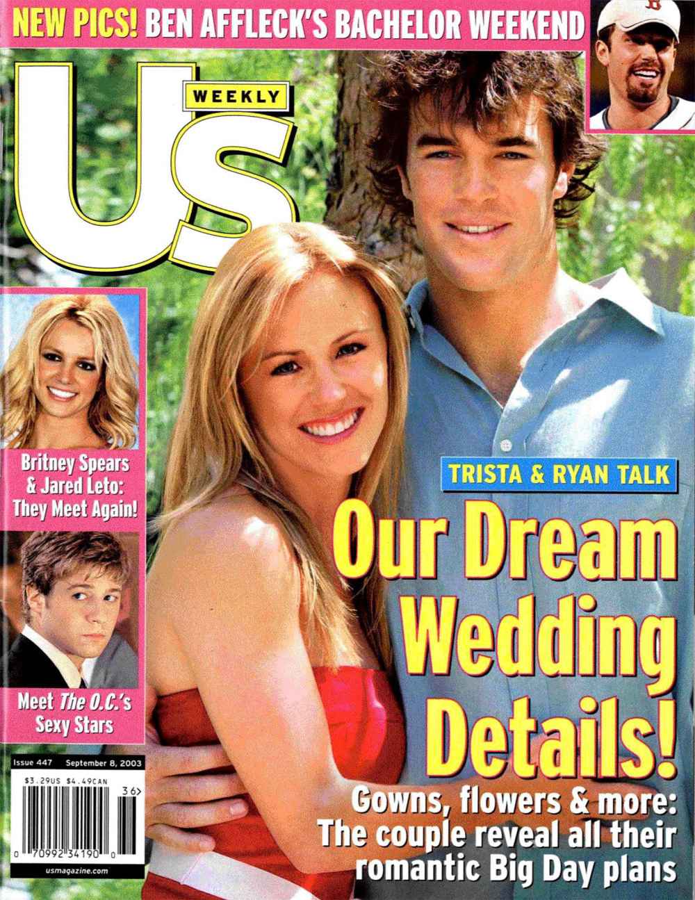 Esta semana en Ye Olde Us 2003 36 Portada semanal de Us Trista y Ryan Sutter Planes de boda de ensueño