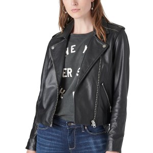 Lucky Brand Classic Leather Moto Jacket