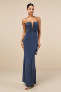 ruched maxi dress