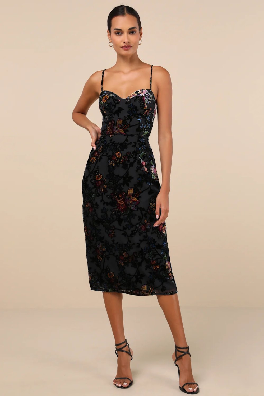 Lulus velvet midi dress