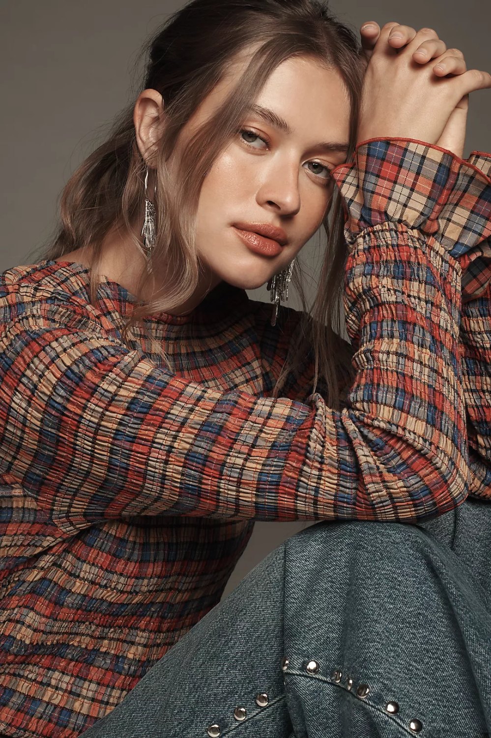 plaid top