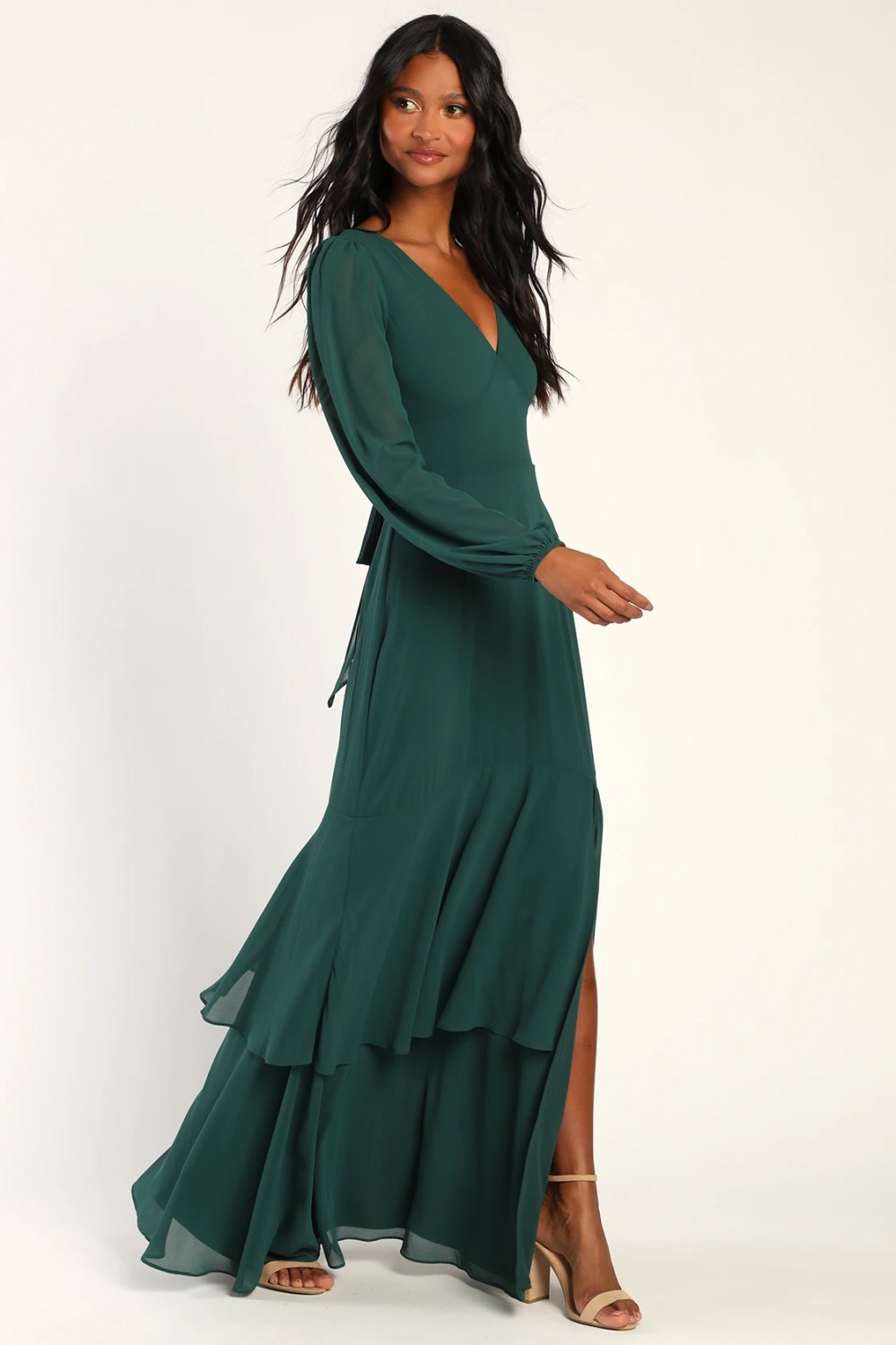 long-sleeve maxi dress