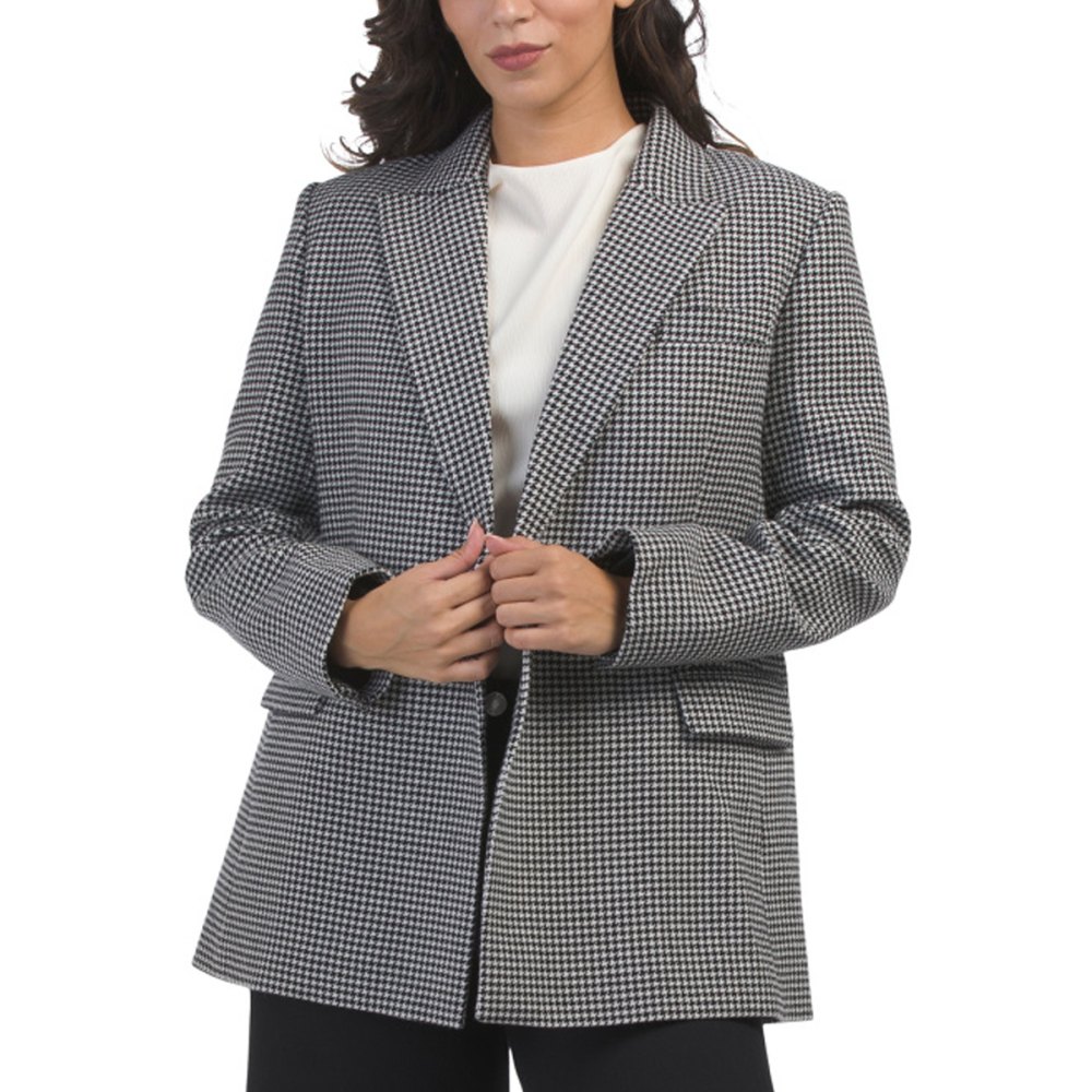 Maje Wool Blend Houndstooth Jacket TJ Maxx