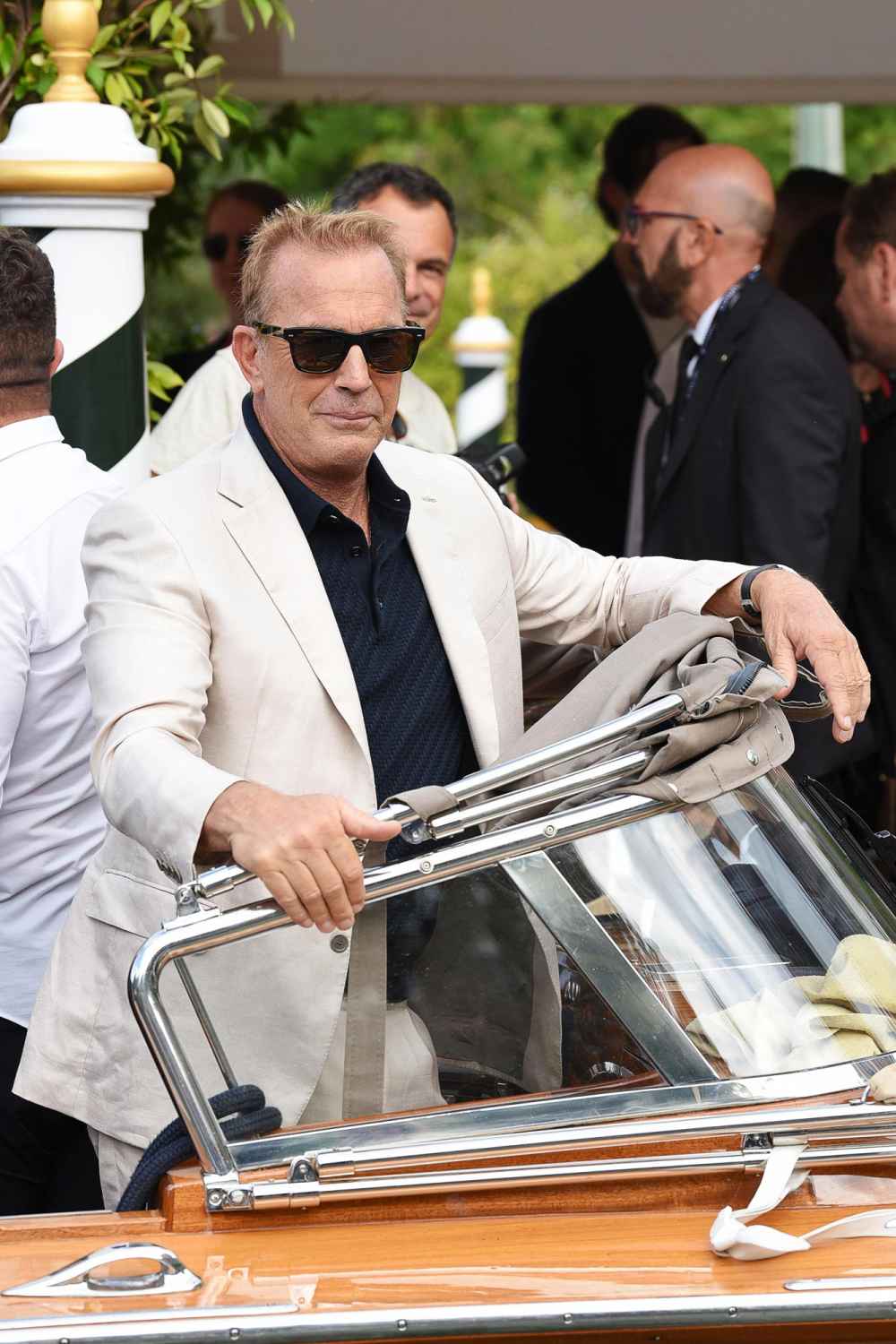 Kevin Costner Arriving at the Hotel Excelsior landing stage 81st Venice International Film Festival