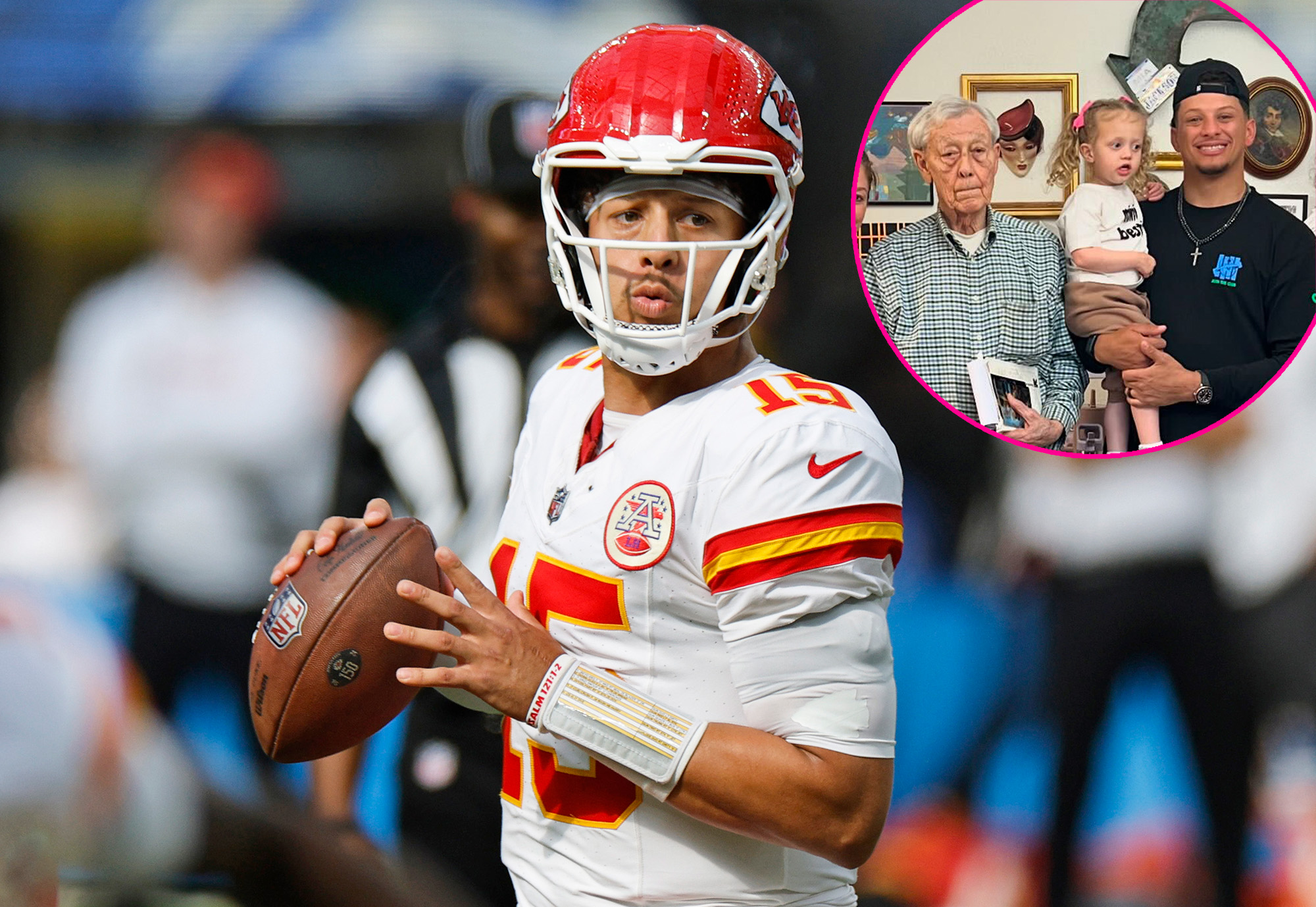 O avô de Patrick Mahomes observava os Chiefs-Chargers na cama do hospital