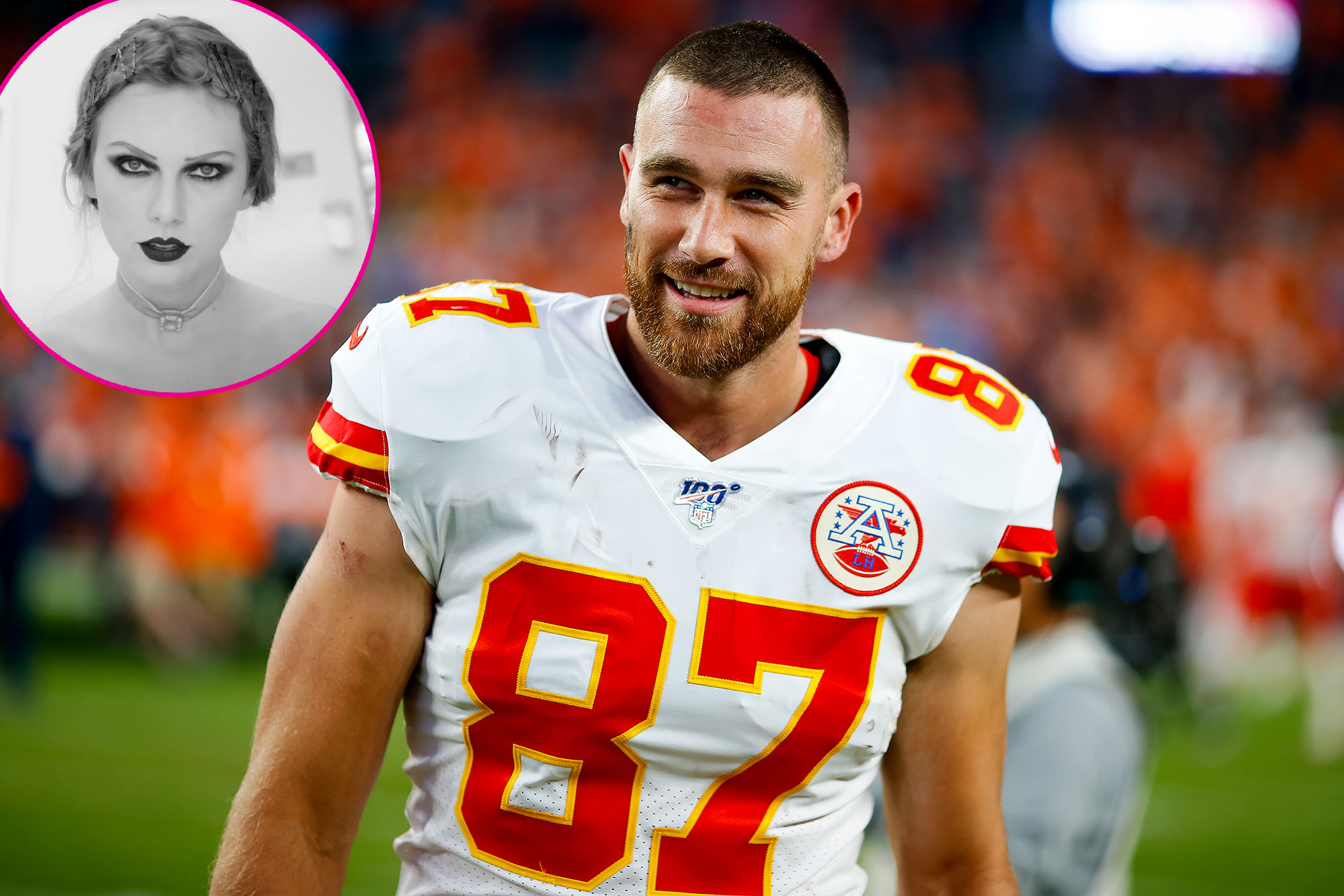 Swifties acham que ouvem Travis Kelce rir no vídeo BTS de 'Fortnight'