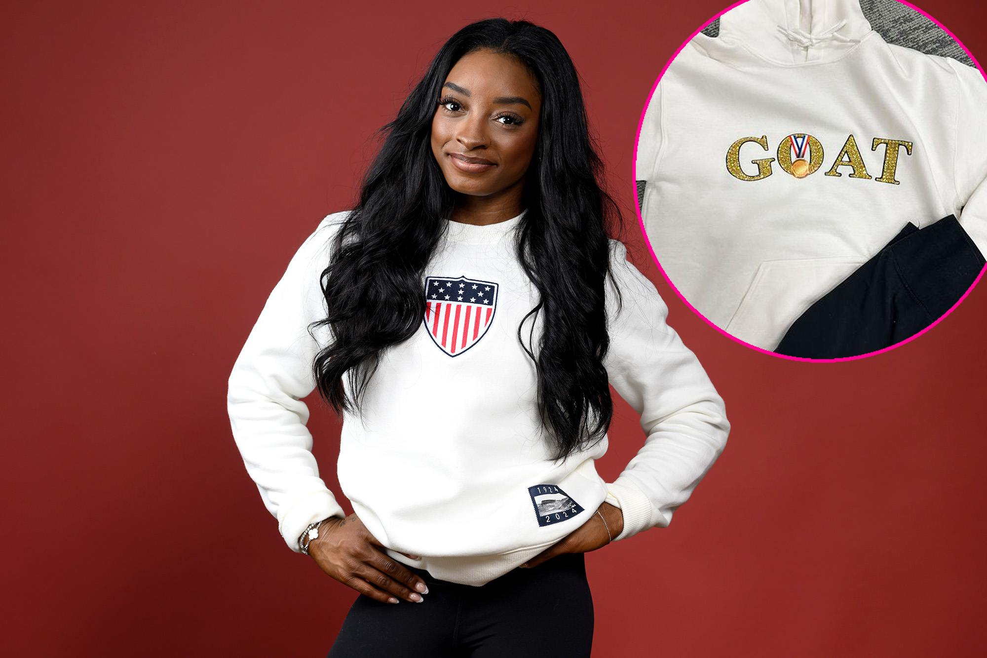 Simone Biles khoe chiếc áo len GOAT rực rỡ trong chuyến lưu diễn Gold Over America