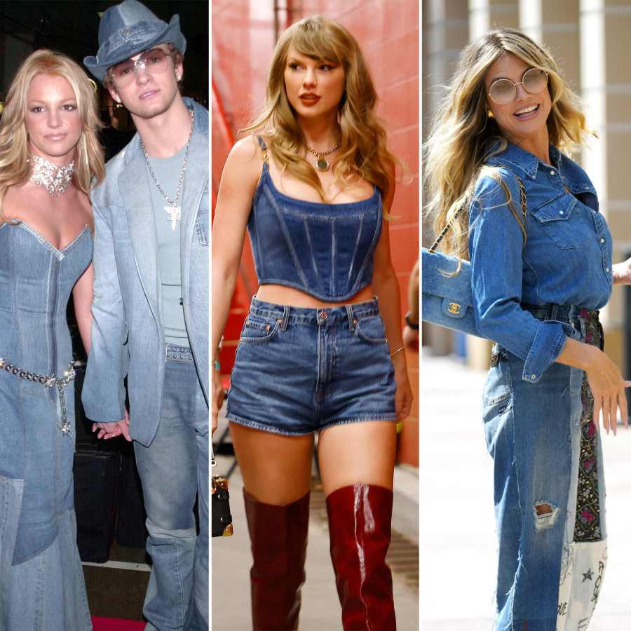 Stars in all Denim Outfits Tyla Heidi Klum Britney Spears More