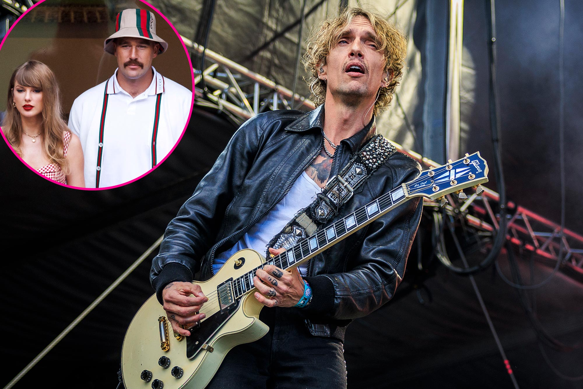 The Darkness Singer reacciona cuando Taylor Swift y Travis Kelce cantan su canción