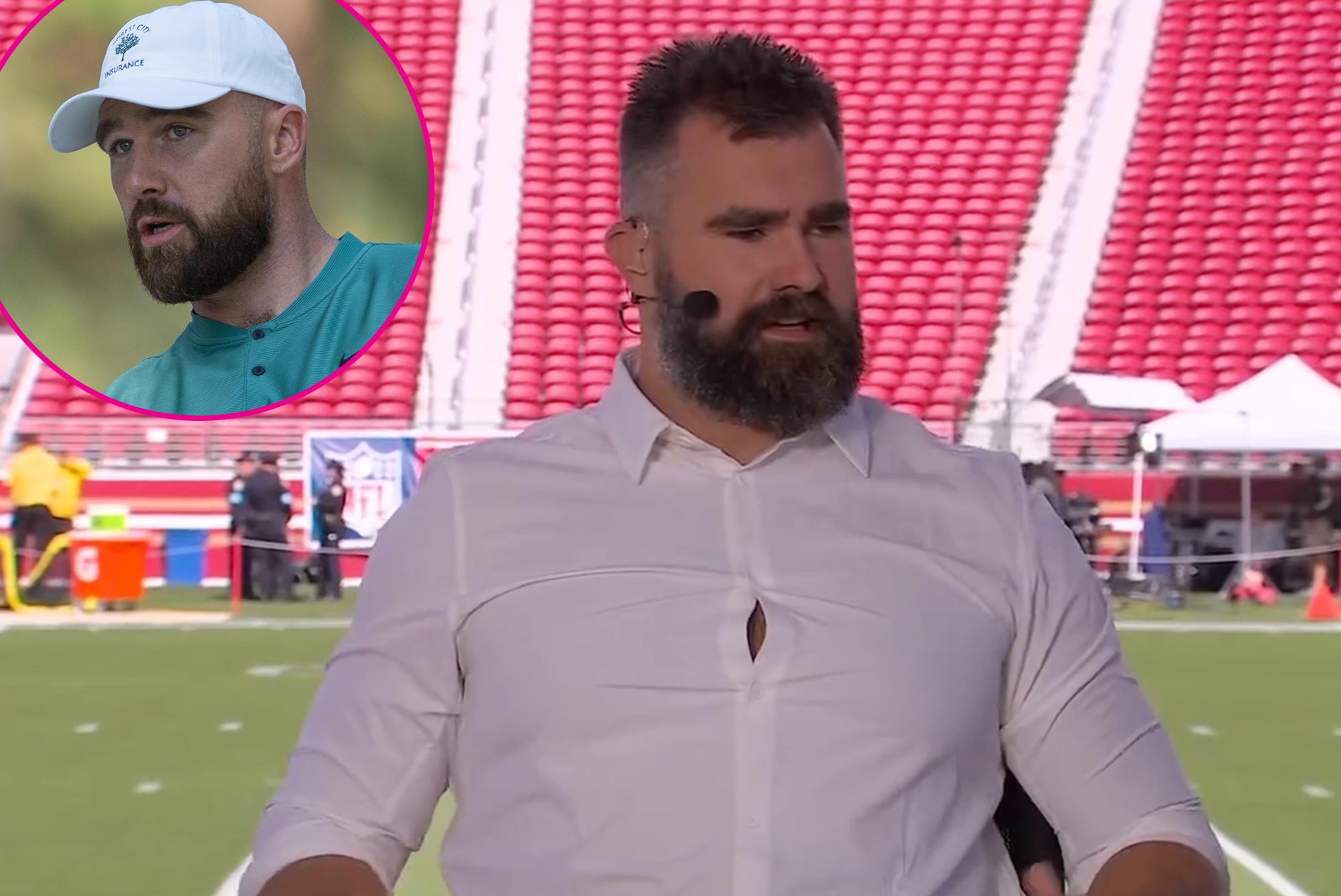 Travis Kelce se burla de la elección de camiseta de ESPN de Jason Kelce