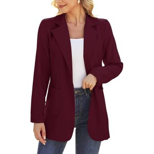 Dazosue Open Front Buttonless Blazer with Pockets Amazon