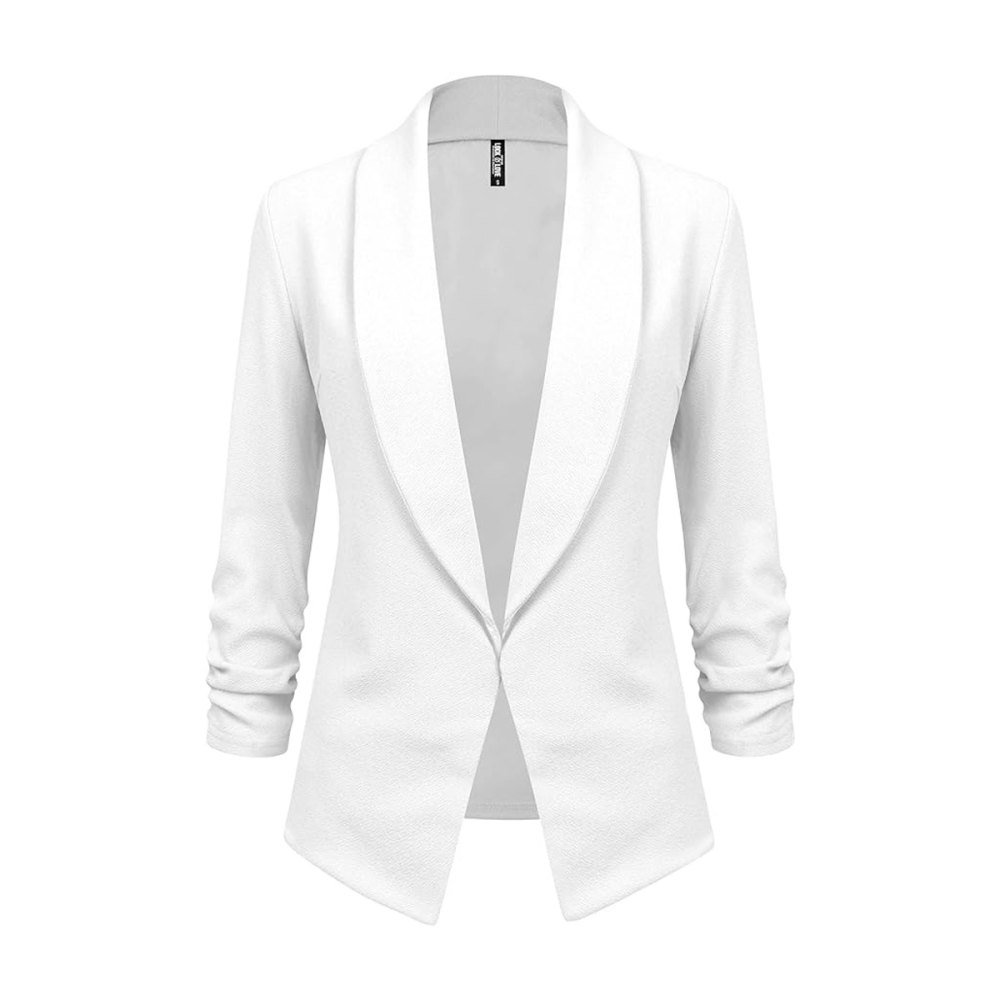 Lock and Love 3/4 Sleeve Open Front Blazer