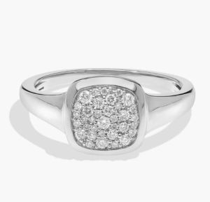 Diamond Cluster Signet Ring