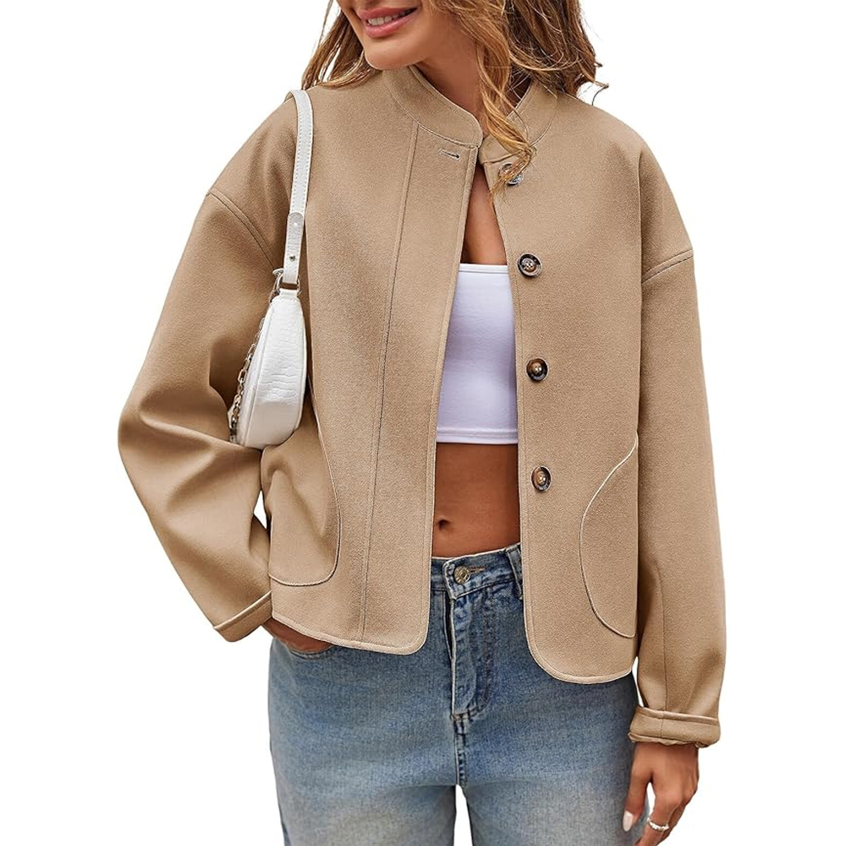 Katie Holmes's Trendy Suede Fall Jacket Look is $40 on Amazon