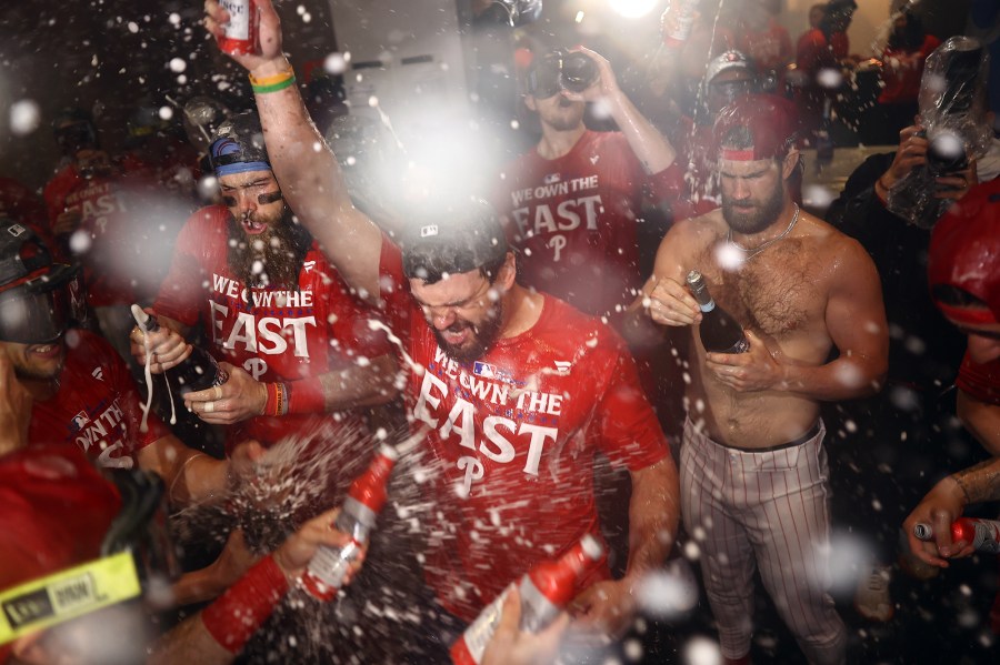 Phillies Players Party With Their Babies After Winning National League East, 1st Division Title Since 2011