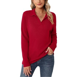 Romanstii Knitted V-Neck Collared Polo Sweater