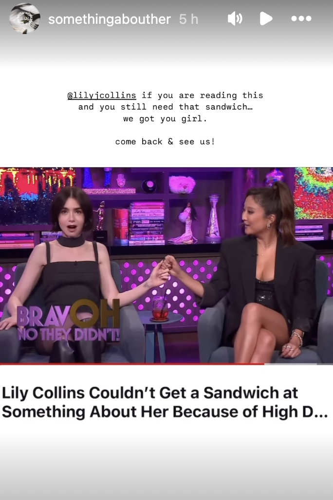 Something About Her responde a Lily Collins dizendo que ela não conseguiu entrar