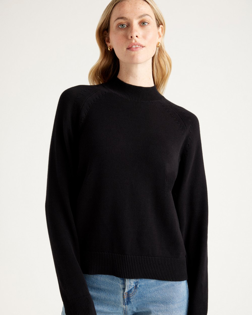 mock-neck sweater