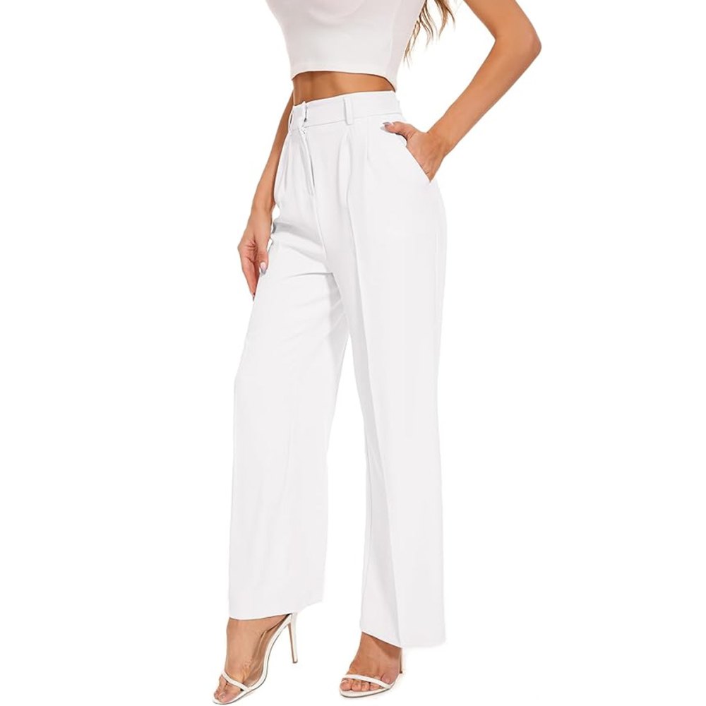 Funyyzo Wide Leg High Waisted Trousers Amazon