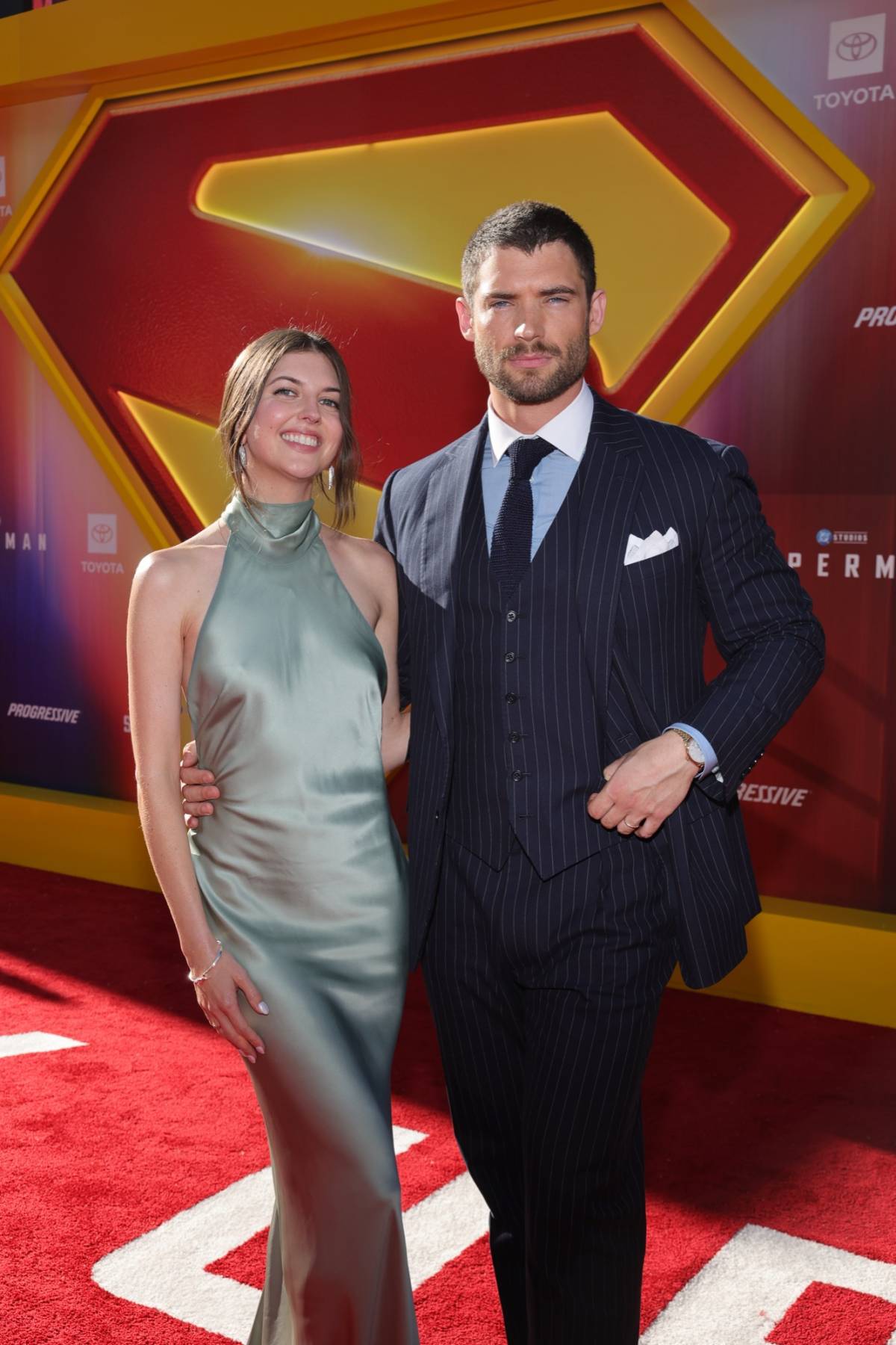 GettyImages 2224028369 David Corenswet and Julia Best Warner Make Red Carpet Debut