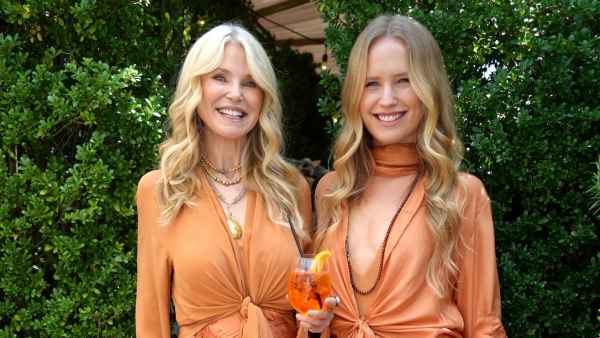 Christie Brinkley and Lookalike Daughter Sailor Twin in Orange Outfits