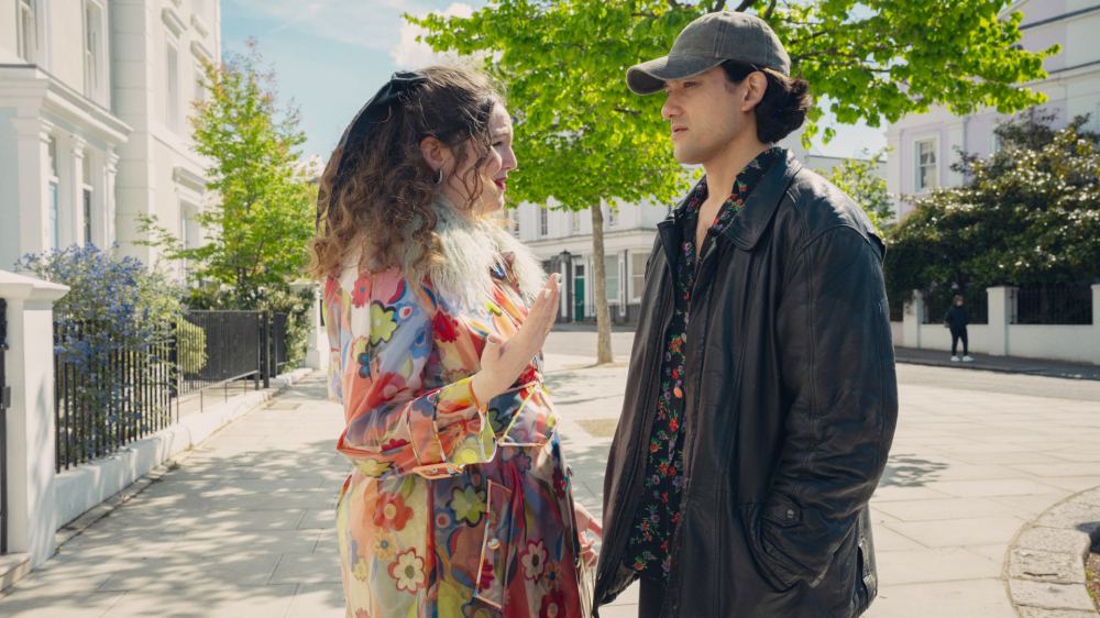 Meg Stalter and Will Sharpe in Too Much