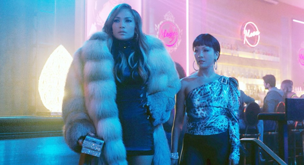 Jennifer Lopez and Constance Wu in Hustlers