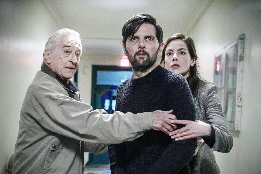 Robert De Niro as Peter Willis, Adam Scott as Tom Kennedy, Michelle Monaghan as Amanda Beck in The Whisper Man