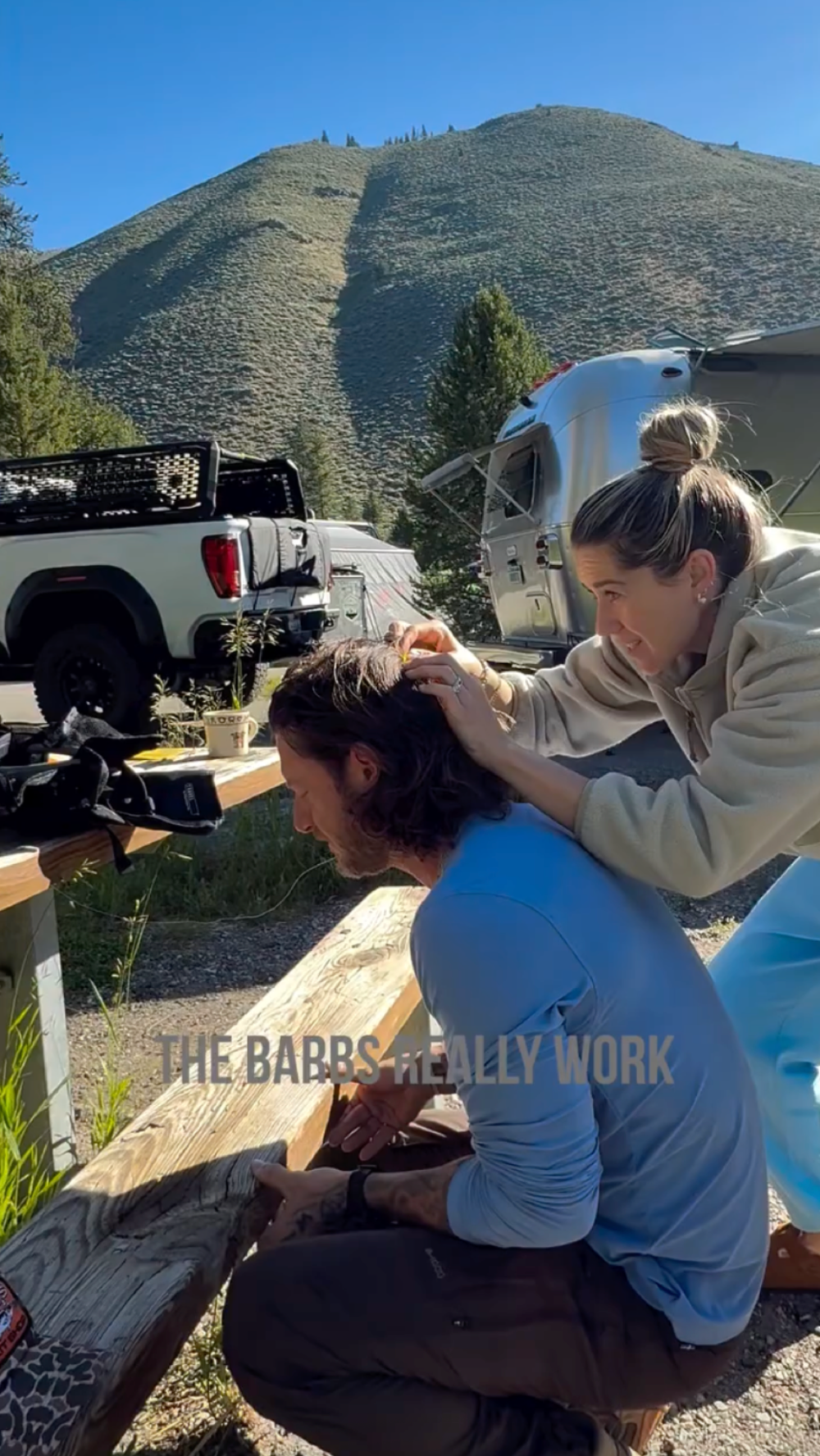 Country Singer Tyler Hubbard Wife Removes Fish Hook From His Head in Wild Camping Trip Video Inline