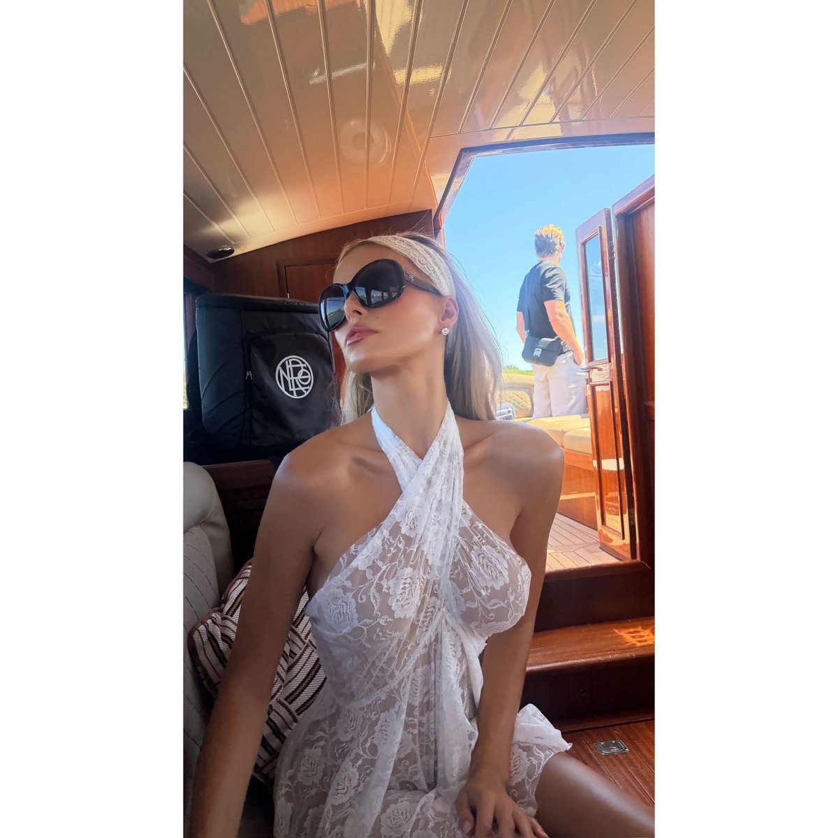 Feature Brooks Nader Rocks a Sheer Look After Going Topless With Her Family