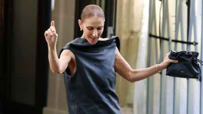 Celine Dion is seen outside her hotel on September 01, 2026 in Paris, France.