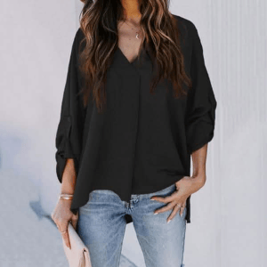 Loose and Flowy V-Neck Blouse