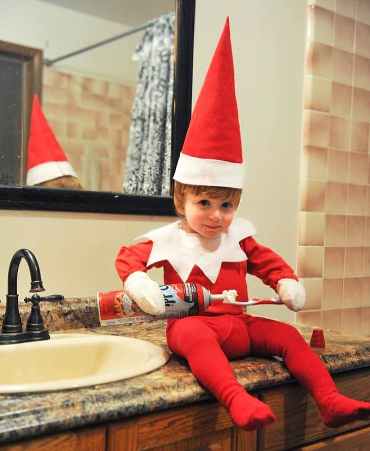 Dad Turns Baby Into Elf On The Shelf Doll Pics