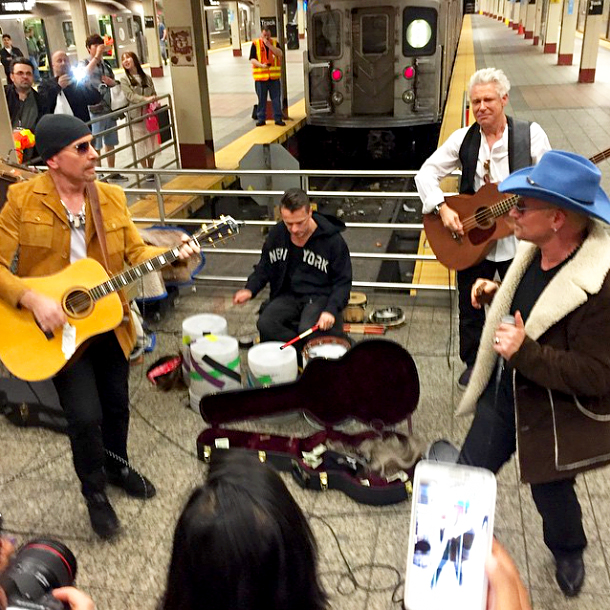 U2 Performs Concert With Jimmy Fallon for New York City Subway Riders