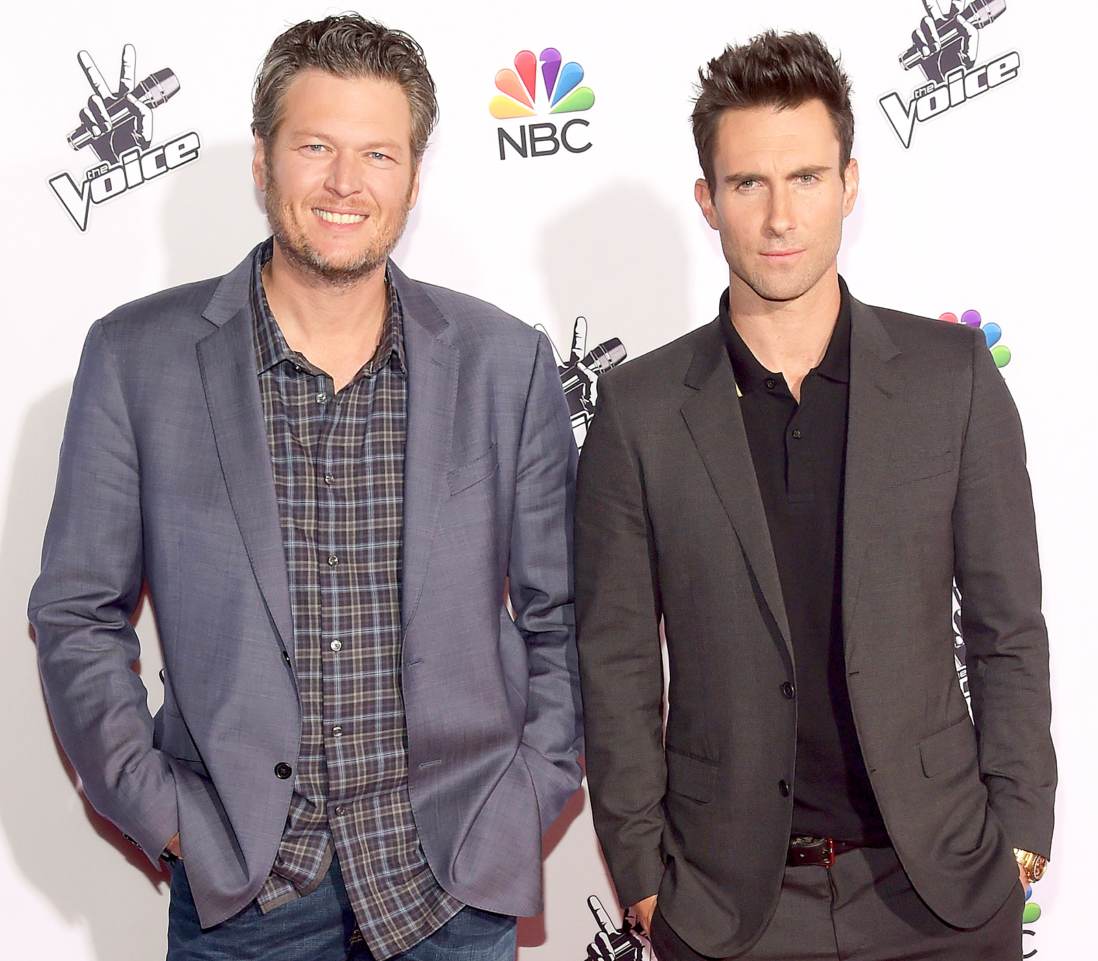 Blake Shelton Didn T Call Adam Levine After Sugar Bomb Incident   1431461244 459546890 Blake Shelton Adam Levine Zoom 