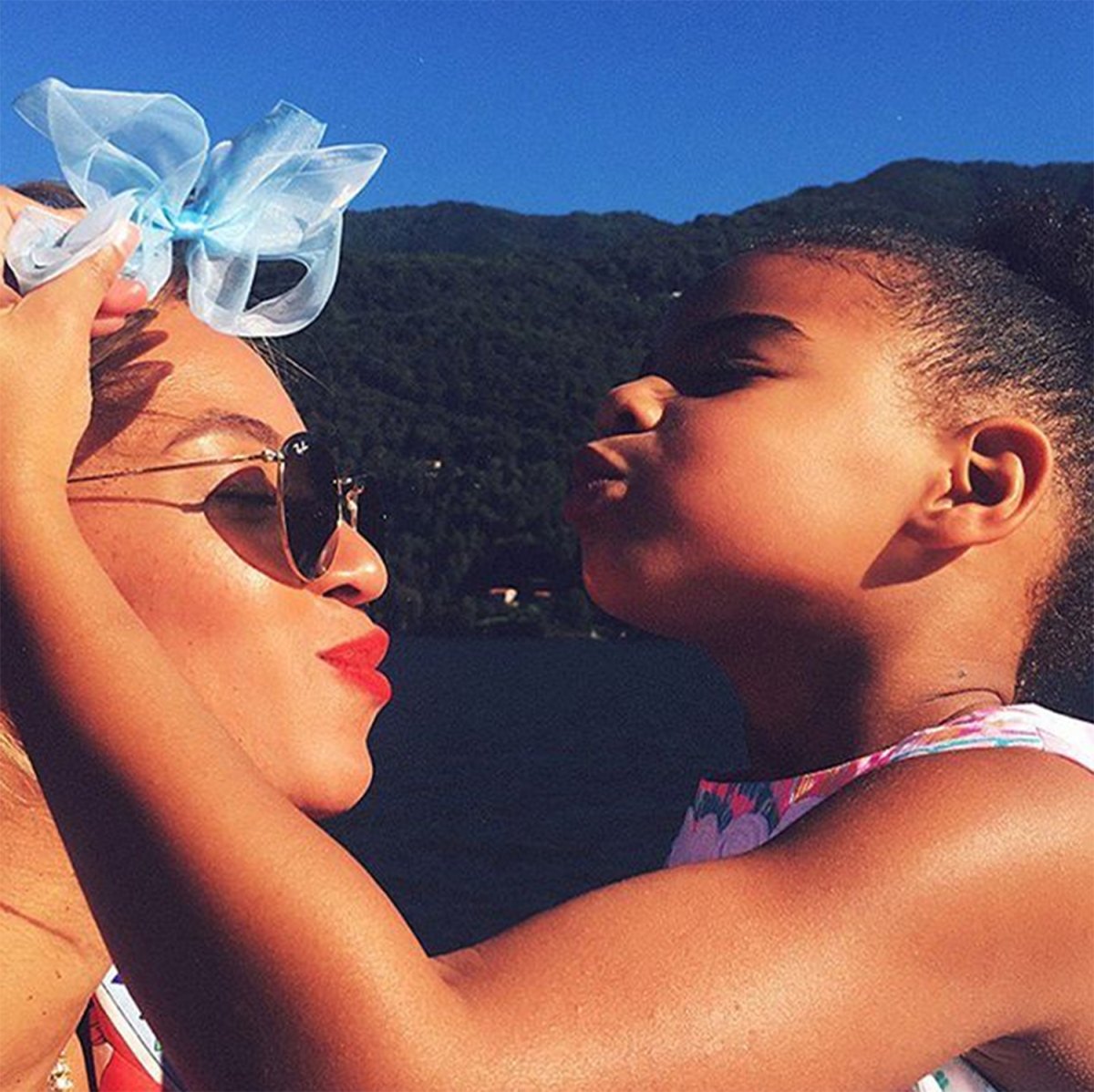 Beyonce, Blue Ivy Blow Kisses in Newly Released Vacation Snaps