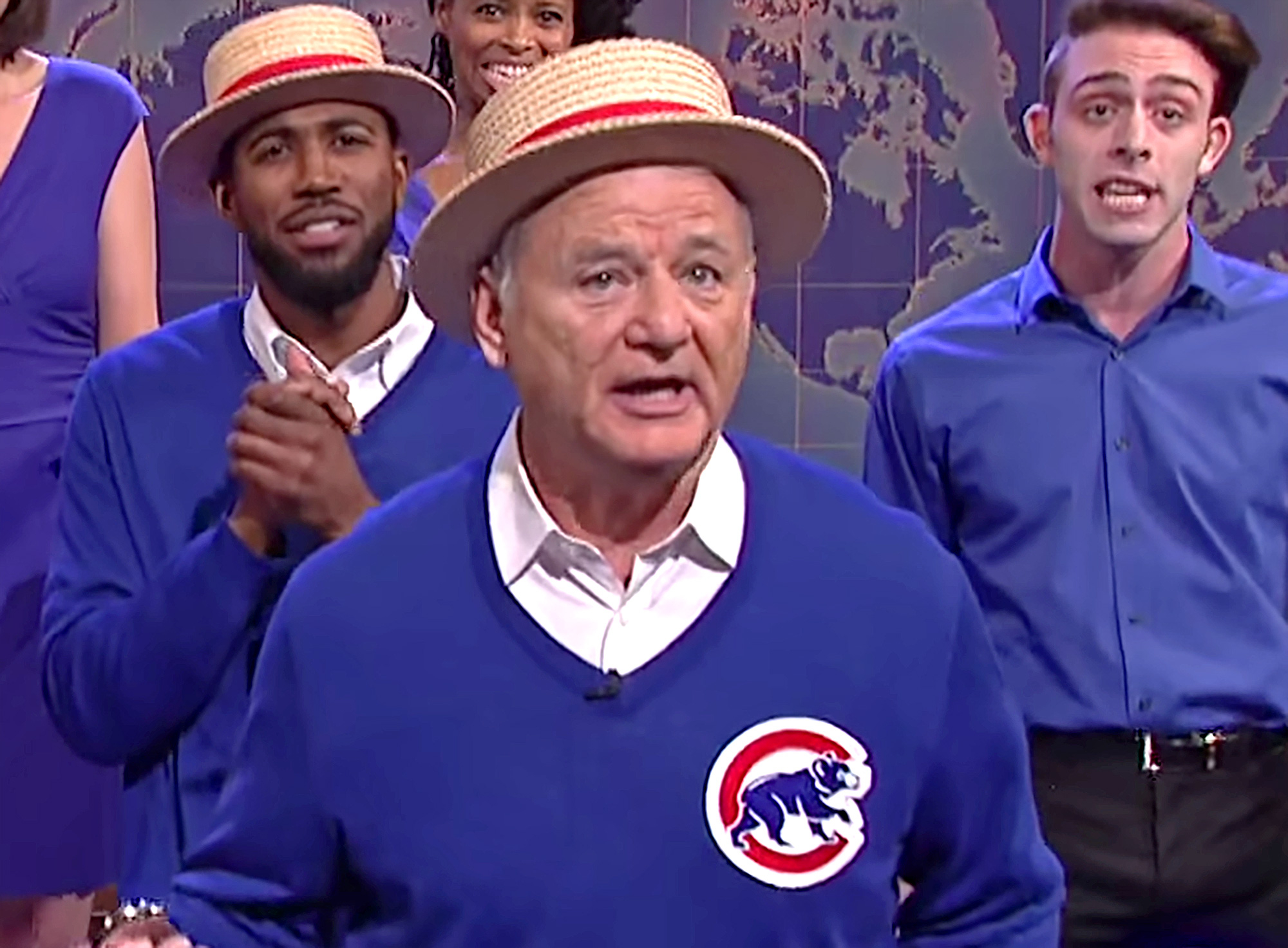 Bill Murray Joins the Chicago Cubs to Sing 'Go Cubs Go' on 'SNL