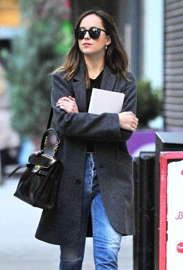 Dakota Johnson Dyes Her Hair Dark Brown: Street Style Pics | Us Weekly