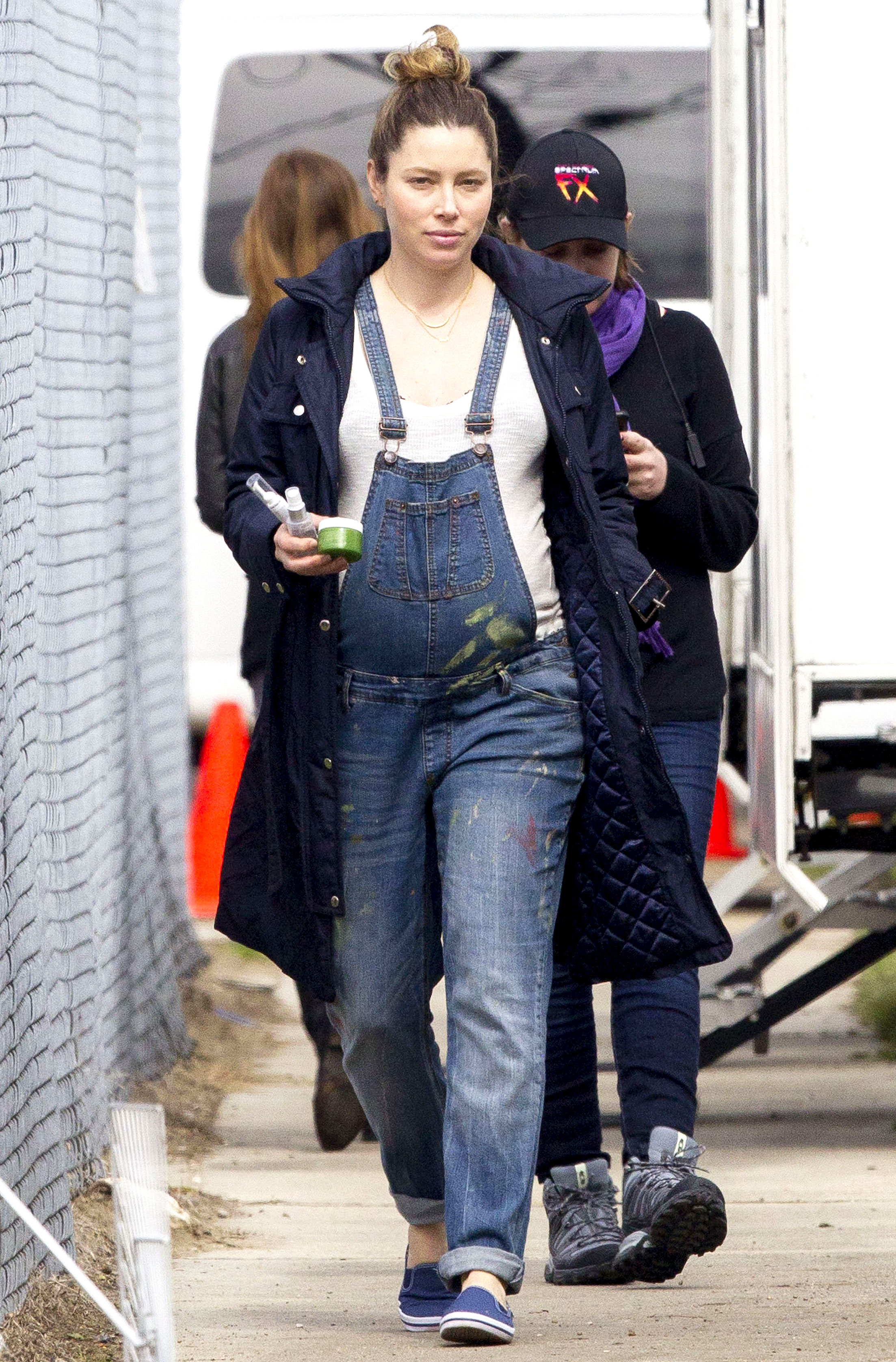 Pregnant Mila Kunis Tries the Maternity Overalls Trend