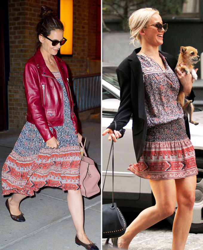 Katie Holmes, Jennifer Lawrence Wear Similar Dresses: WWIB?