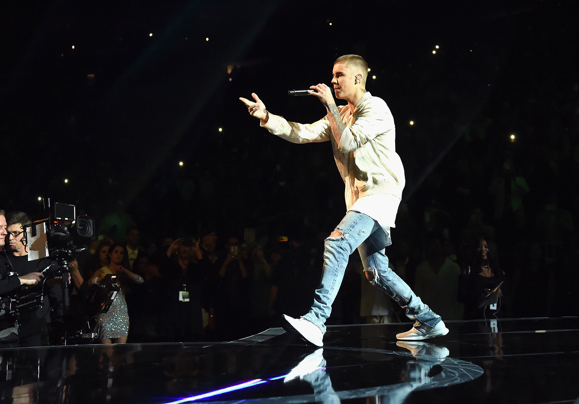 Watch Justin Bieber Fall Through the Stage During Concert