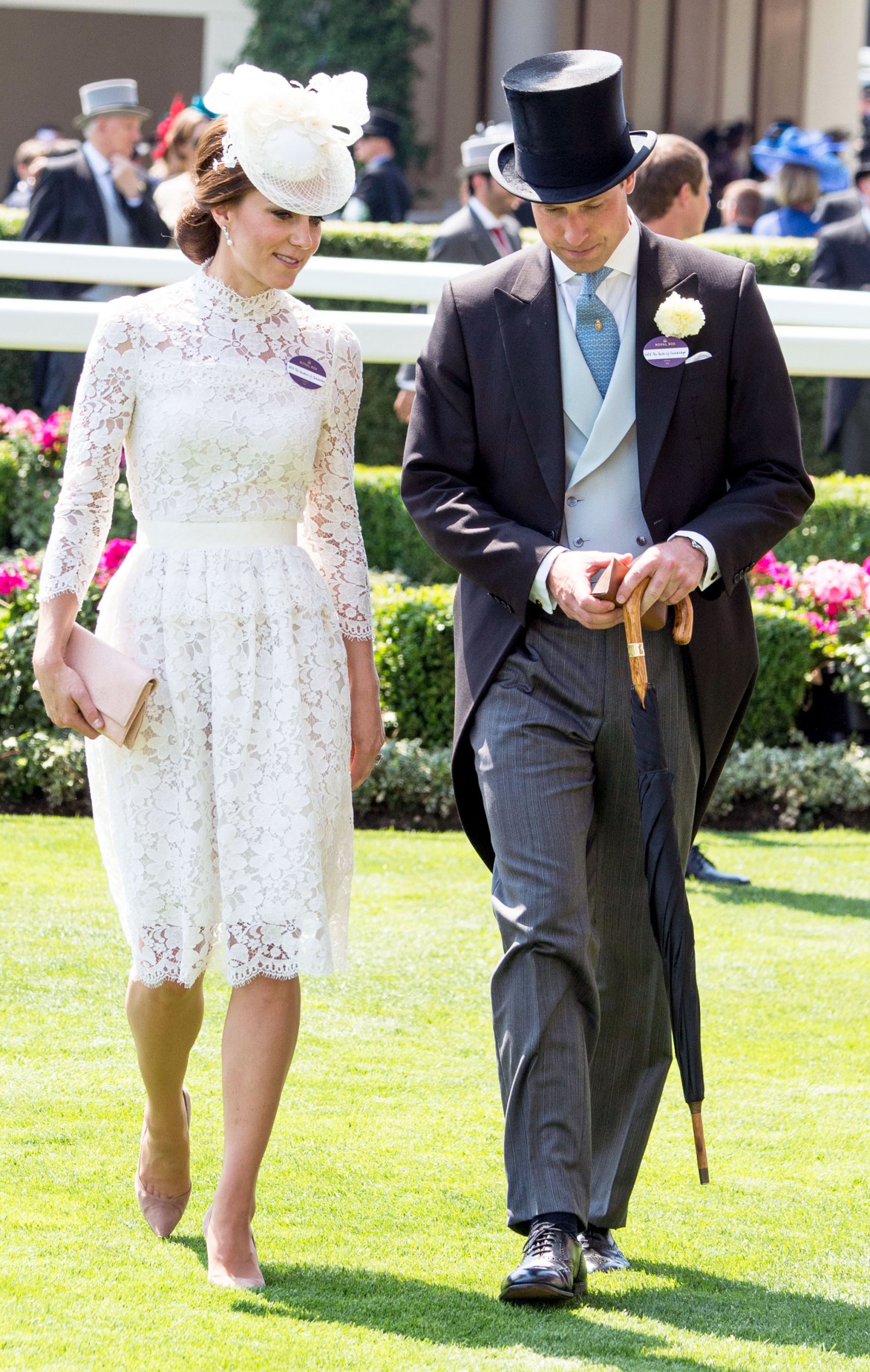 Kate Middleton Wears White Lace Alexander McQueen at Royal Ascot